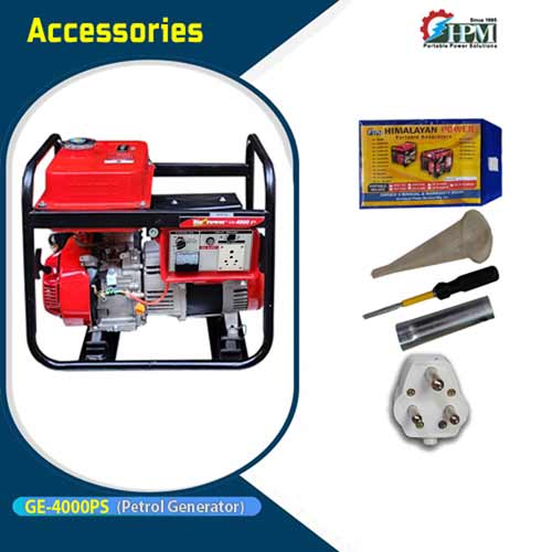 4 KVA   ultra  Light Weight & Powerful Portable Generator, Petrol Run, Recoil & Self Start  Model GE-4000PS